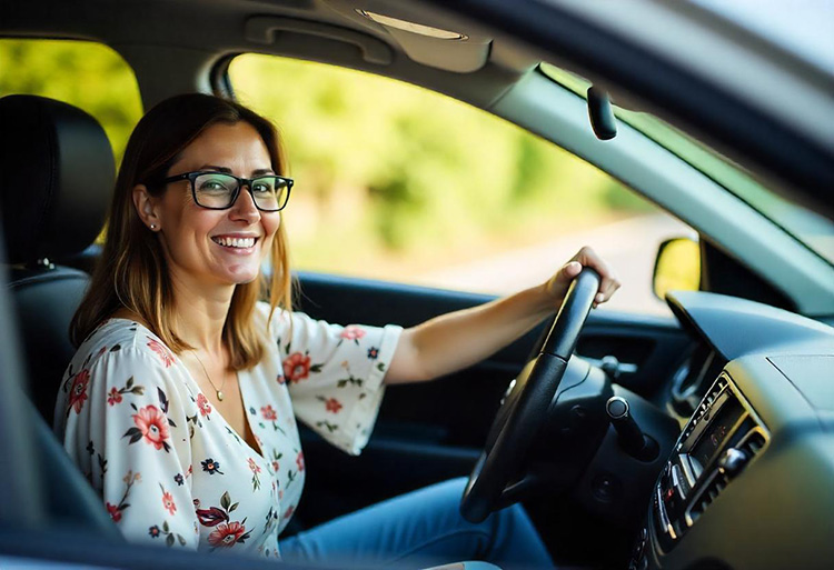 Noor naine oma autos